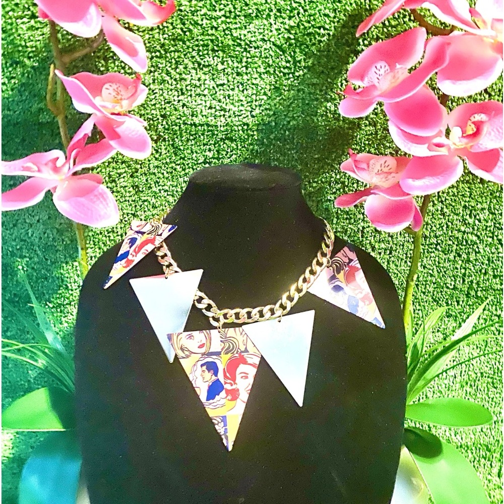 Comic Strip Triangle Necklace